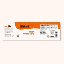 Load image into Gallery viewer, FreshCap Chaga Organic Mushrooms Extract Powder - Antioxidant, Digestive Health, Immune Support Supplement - Vegan, Pure Fruiting Body Extract - Add to Coffee/Tea/Smoothies - 2.1 Ounces