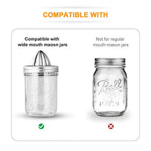 Load image into Gallery viewer, Aieve Mason Jar Lemon Squeezer Lid, Stainless Steel Citrus Juicer Canning Jar Lids for Wide Mouth Mason Jars