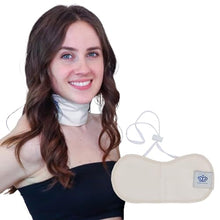 Load image into Gallery viewer, Castor Oil Pack for Thyroid by Queen of the Thrones - Less Mess, Reusable, Comfort Fit - Organic Cotton Flannel, Soft Ties & Naturopathic Doctor Designed (Castor Oil Sold Separately)