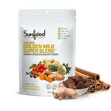 Load image into Gallery viewer, Sunfood Golden Milk Superfood Powder, Organic Turmeric Latte Blend with Ginger, Black Pepper, Maca & Cinnamon, Gut Health - Gluten Free, Vegan, Non GMO Coffee Alternative - 6 oz Bag, 56 Servings