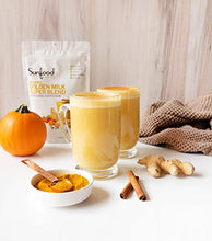 Load image into Gallery viewer, Sunfood Golden Milk Superfood Powder, Organic Turmeric Latte Blend with Ginger, Black Pepper, Maca & Cinnamon, Gut Health - Gluten Free, Vegan, Non GMO Coffee Alternative - 6 oz Bag, 56 Servings