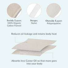Load image into Gallery viewer, Castor Oil Pack for Liver (Compress) by Queen of the Thrones - Less Mess, Reusable, Comfort Sleep Fit - Organic Cotton Flannel, Soft Ties & Naturopathic Doctor Designed (Castor Oil sold separately)