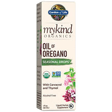 Load image into Gallery viewer, Garden of Life mykind Organics Oregano Oil Drops, Concentrated Oil of Oregano Liquid - 200 Servings, Plant Based Seasonal Immune Support - Alcohol Free, Organic, Vegan, Gluten Free Herbal Supplements