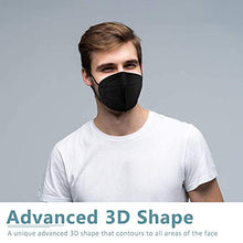 Load image into Gallery viewer, HUHETA KN95 Face Masks, Packs of 30 Black Mask, 5-Layers Mask Protection, Protective Cup Dust Masks for Outdoor Indoor Use