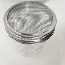 Load image into Gallery viewer, 4 pack Mason jar Sprouting Lids wide mouth- stainless steel sprouting lids for wide mouth mason jars, growing Bean, Broccoli, seed