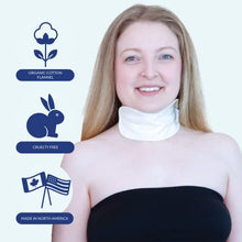 Load image into Gallery viewer, Castor Oil Pack for Thyroid by Queen of the Thrones - Less Mess, Reusable, Comfort Fit - Organic Cotton Flannel, Soft Ties & Naturopathic Doctor Designed (Castor Oil Sold Separately)