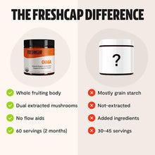 Load image into Gallery viewer, FreshCap Chaga Organic Mushrooms Extract Powder - Antioxidant, Digestive Health, Immune Support Supplement - Vegan, Pure Fruiting Body Extract - Add to Coffee/Tea/Smoothies - 2.1 Ounces