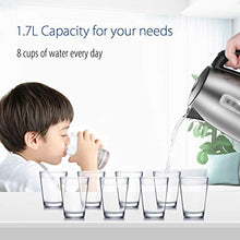 Load image into Gallery viewer, COMFEE' Stainless Steel Cordless Electric Kettle. 1500W Fast Boil with LED Light, Auto Shut-Off and Boil-Dry Protection. 1.7 Liter
