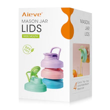 Load image into Gallery viewer, Aieve Mason Jar Lids, 4 Pack Wide Mouth Mason Jar Pour Spout Lid, Canning Lids with Flip Top Lid, Leak-Proof