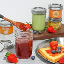 Load image into Gallery viewer, ComSaf Small Mason Jars 8oz - 8 Pack, Regular Mouth Mason Jar with Lids and Seal Bands, Glass Half Pint Canning Jar for Spice, Jam, Honey, Pickle, Dessert, Shower Wedding Favors, DIY Candles Decor