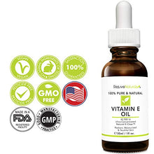 Load image into Gallery viewer, Vitamin E Oil - 100% Pure & Natural, 42,900 IU. Repair Dry, Damaged Skin from Surgery & Acne, Age Spots & Wrinkles. Boost Collagen for Moisturized, Youthful-Looking Skin. d-Alpha tocopherol, 1 Fl Oz