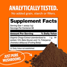 Load image into Gallery viewer, FreshCap Chaga Organic Mushrooms Extract Powder - Antioxidant, Digestive Health, Immune Support Supplement - Vegan, Pure Fruiting Body Extract - Add to Coffee/Tea/Smoothies - 2.1 Ounces