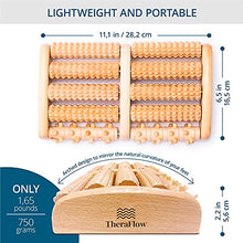 Load image into Gallery viewer, TheraFlow Foot Massager for Plantar Fasciitis Relief, Relaxation Gifts for Women, Men - Foot Roller for Foot Pain, Neuropathy, Heel Spur Pain, Stress Relief, Reflexology Tool - Wooden (Large)