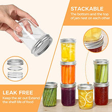 Load image into Gallery viewer, ComSaf Small Mason Jars 8oz - 8 Pack, Regular Mouth Mason Jar with Lids and Seal Bands, Glass Half Pint Canning Jar for Spice, Jam, Honey, Pickle, Dessert, Shower Wedding Favors, DIY Candles Decor