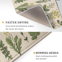 Load image into Gallery viewer, Flower Herbs Dish Drying Mat for Kitchen Counter Decor 18x24 Inch Absorbent Reversible Wild Plant Dish Mat Microfiber Drying Pad Sage Leaves Dish Drainer Rack Mats for Coffee Bar…