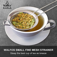 Load image into Gallery viewer, Walfos Fine Mesh Strainers Set, Premium Stainless Steel Colanders and Sifters, with Reinforced Frame Sturdy Handle, Perfect for Sift, Strain, Drain Rinse Vegetables, Pastas Tea - 3 Sizes