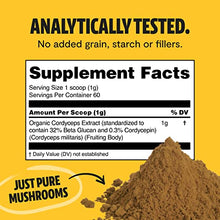 Load image into Gallery viewer, FreshCap Organic Cordyceps Mushroom Extract Powder Supplement - For Natural Energy, Exercise Performance & Endurance - Vegan, Pure Fruiting Body Extract - Add to Coffee/Tea/Smoothies - 2.1 Ounce (60g)