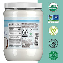 Load image into Gallery viewer, Garden of Life Coconut Oil for Hair, Skin, Cooking - Raw Extra Virgin Organic Coconut Oil, 27 Servings - Pure Unrefined Cold Pressed Oil with MCTs for Body Care or Baking, Aceite de Coco Organico