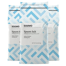 Load image into Gallery viewer, Amazon Brand - Solimo Epsom Salt Soak, Magnesium Sulfate USP, Unscented, 8 Pound, Pack of 3