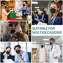 Load image into Gallery viewer, HUHETA KN95 Face Masks, Packs of 30 Black Mask, 5-Layers Mask Protection, Protective Cup Dust Masks for Outdoor Indoor Use
