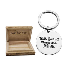 Load image into Gallery viewer, SANNYRA Christian Keychain with God All Things are Possible Inspirational Christian Keychain Gifts
