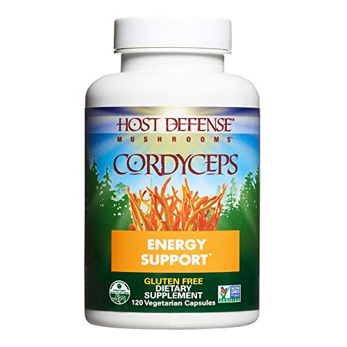 Host Defense, Cordyceps Capsules, Energy and Stamina Support, Mushroom Supplement, Unflavored, 120
