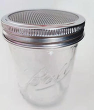 Load image into Gallery viewer, 4 pack Mason jar Sprouting Lids wide mouth- stainless steel sprouting lids for wide mouth mason jars, growing Bean, Broccoli, seed
