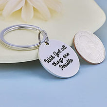 Load image into Gallery viewer, SANNYRA Christian Keychain with God All Things are Possible Inspirational Christian Keychain Gifts
