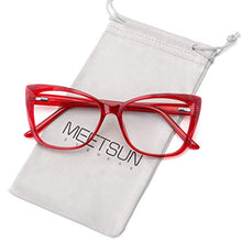 Load image into Gallery viewer, MEETSUN Blue Light Blocking Glasses for Women Anti Eyestrain Filter Blue Ray Oversized Computer Game Glasse&amp;UV/Reduce Glare Lens (Red-Frame)
