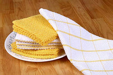 Load image into Gallery viewer, AMOUR INFINI Cotton Terry Kitchen Dish Cloths | Set of 8 | 12 x 12 Inches | Super Soft and Absorbent |100% Cotton Dish Rags | Perfect for Household and Commercial Uses | Yellow
