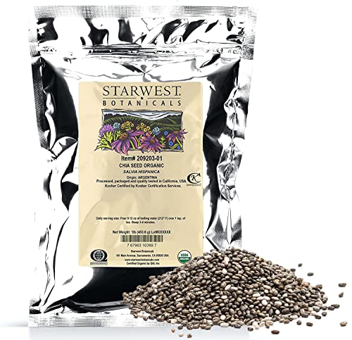 Starwest Botanicals Certified Organic Chia Seed, 1 lb | Gluten-Free, Non-GMO